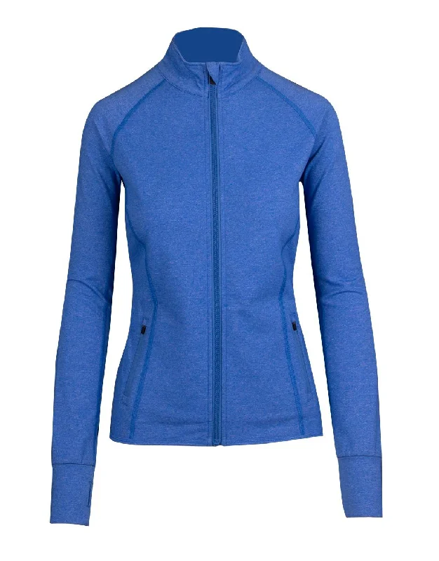 Ladies Greatness Heather Jacket - Royal Heather Fleece Jacket Down Jacket Feather Jacket