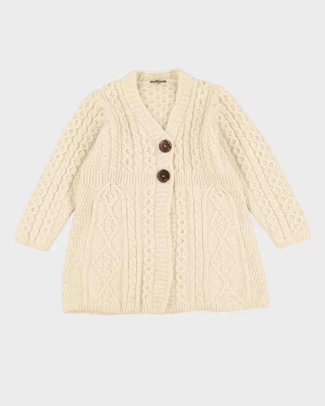 Carraigdonn Ireland Cream Knitted Cardigan - S Casual Formal Business