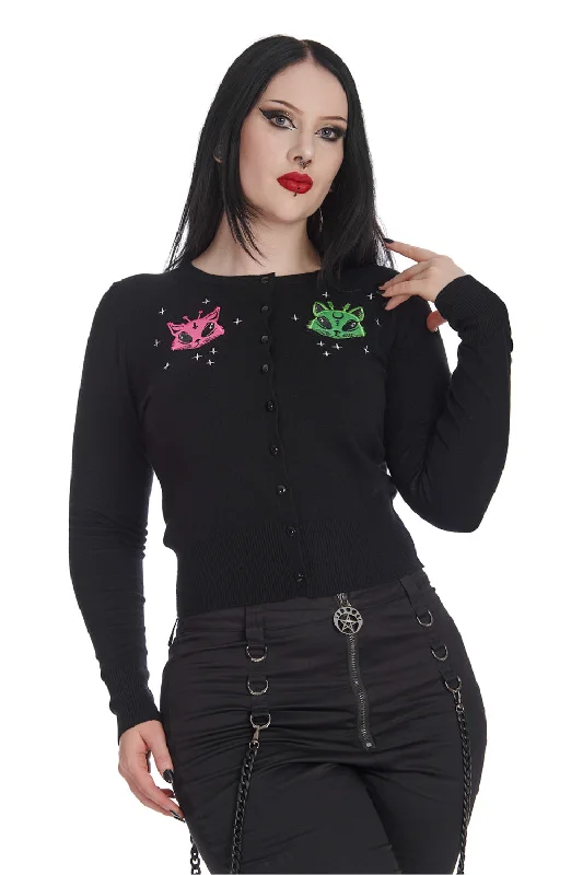 Banned Apparel - Alien Pink Space Cardigan Mesh Fabric Canvas Fabric Denim Fabric