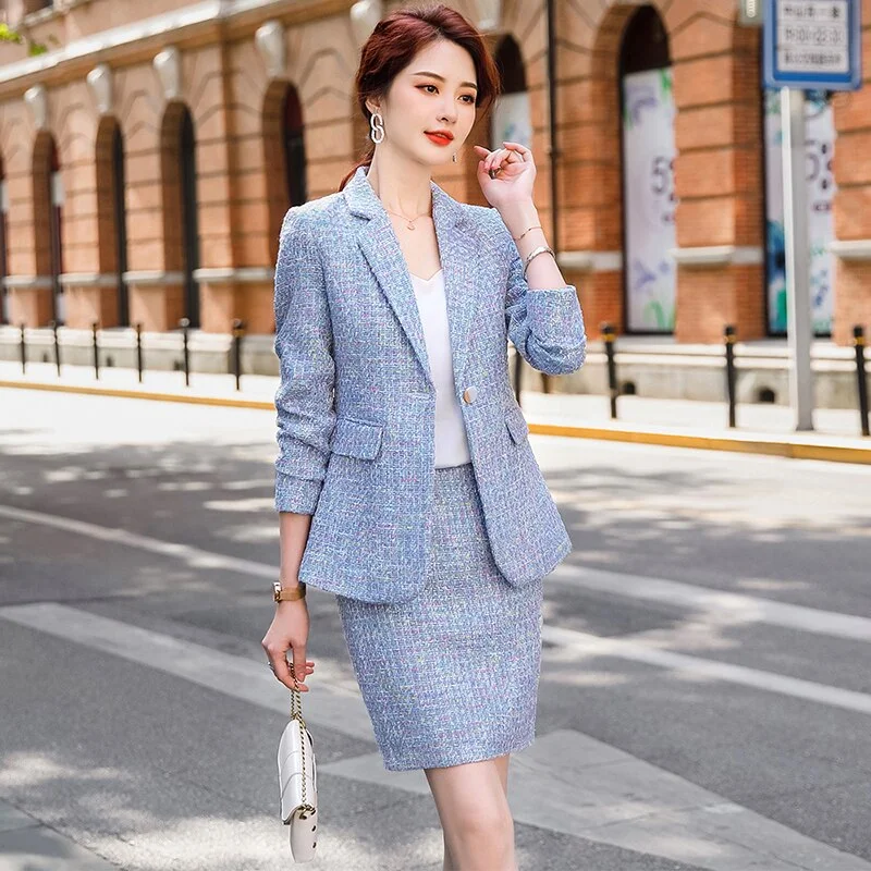 Blue Skirt Suit