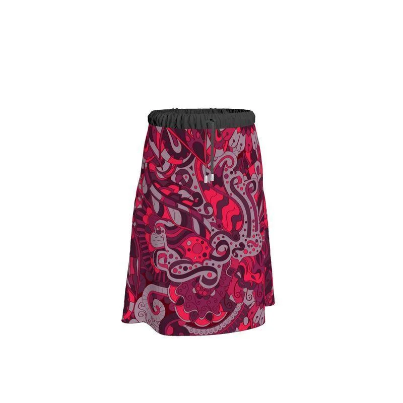 Pena Elastic Waist Tie Midi Skirt lace skirt intricate