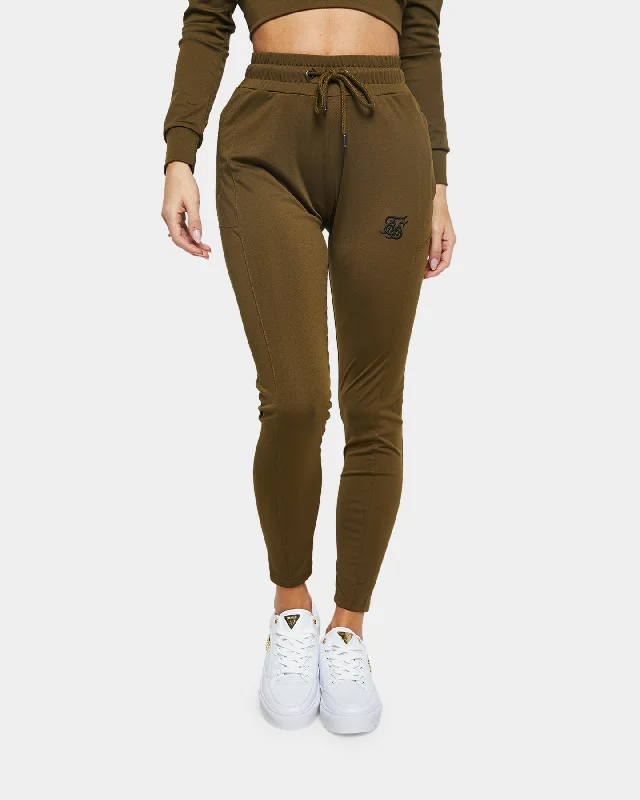 Sik Silk Women's Zonal Track Pants Khaki Chic Black Leggings