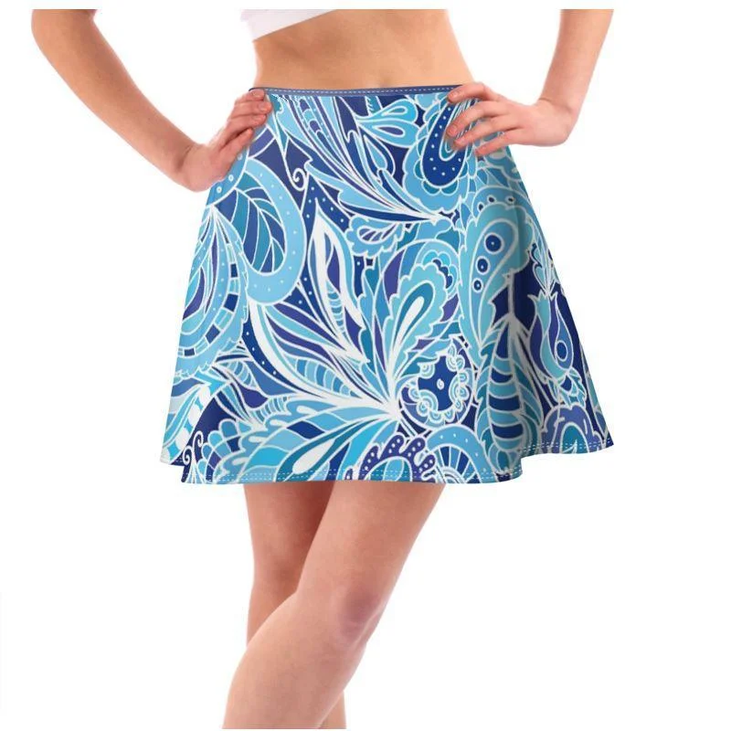 Aqui Mini Skater Skirt pleated skirt texture