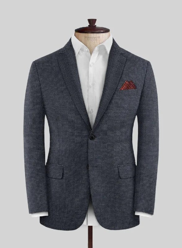 Scabal Cosmopolitan Indigo Blue Wool Jacket Striped Jacket Polka Dot Jacket Floral Jacket