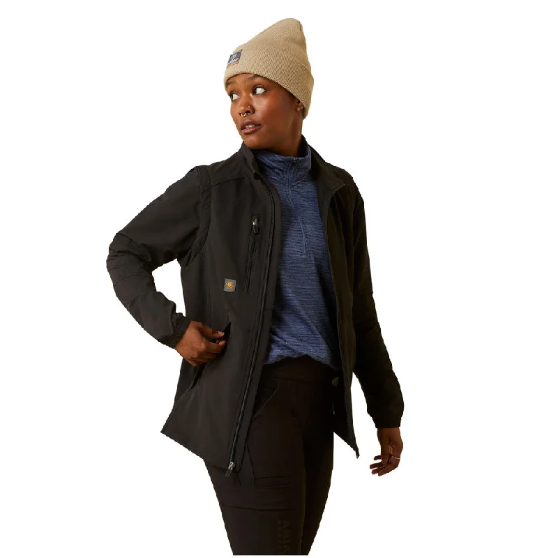10046034 Ariat Women's Rebar Weatherproof Convertible Jacket - Black Small Elasticated Jacket Padded Jacket Insulated Jacket