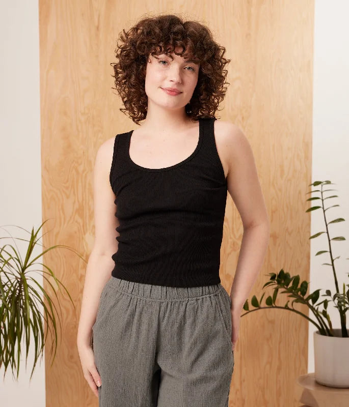 Garnet Tank - Black beige tank top