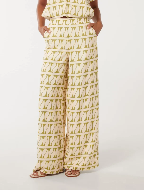 Halle Linen Wide Leg Pants Soft Stretch Leggings