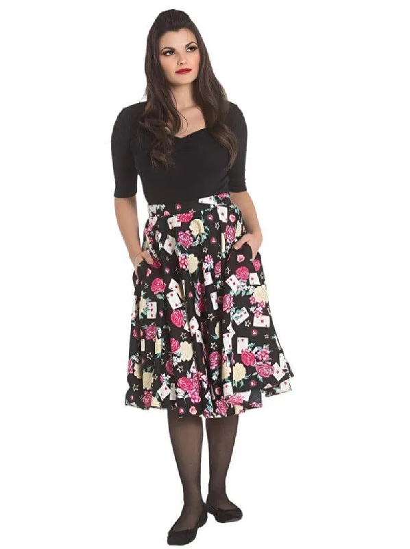 HELL BUNNY QUEEN OF HEART 50'S SKIRT cashmere skirt plush