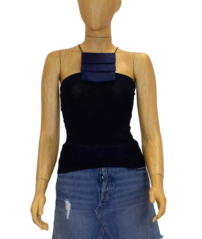 High Collar Tank black tank top