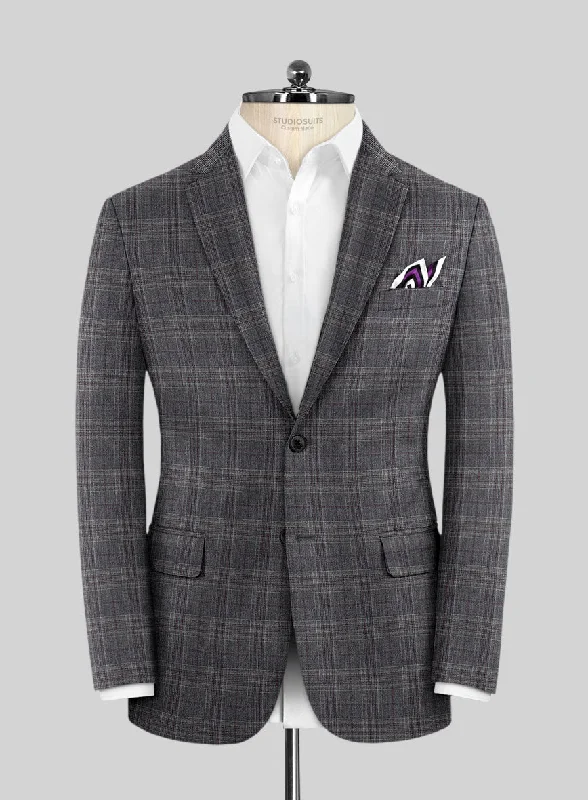 Scabal Tornado Glen Gray Wool Jacket Corduroy Jacket Velvet Jacket Brocade Jacket