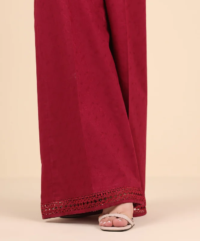 Jacquard Flared Pants Cozy Full-Length Pants