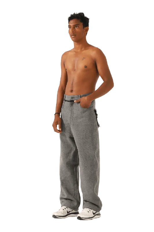 DENIM PANTS Fashionable Button-Up Pants