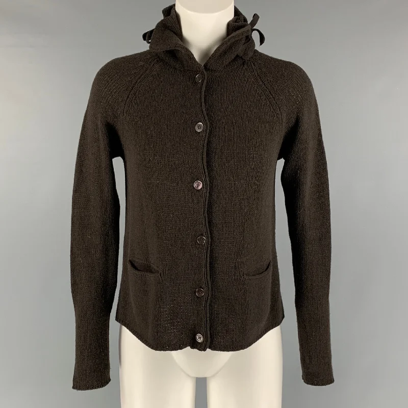 MARNI Size 4 Brown Wool & Cashmere Solid Cardigan Modern Contemporary chic