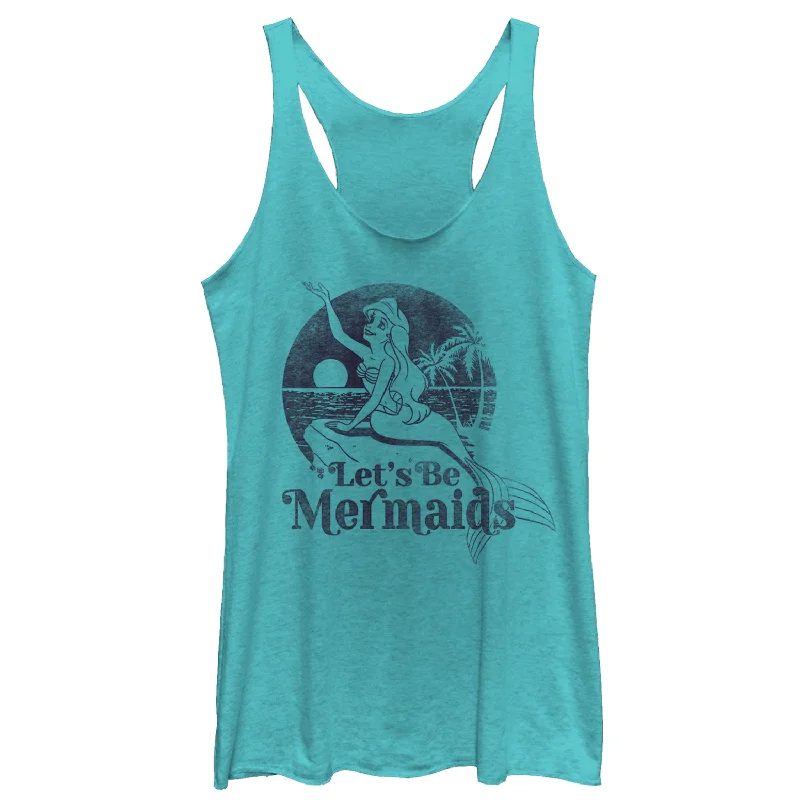 Women's The Little Mermaid Let's Be Mermaids Racerback Tank Top bold tank top