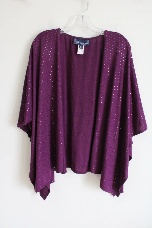 Susan Graver Sparkle Purple Cardigan | M Stretchy Elastic Breathable