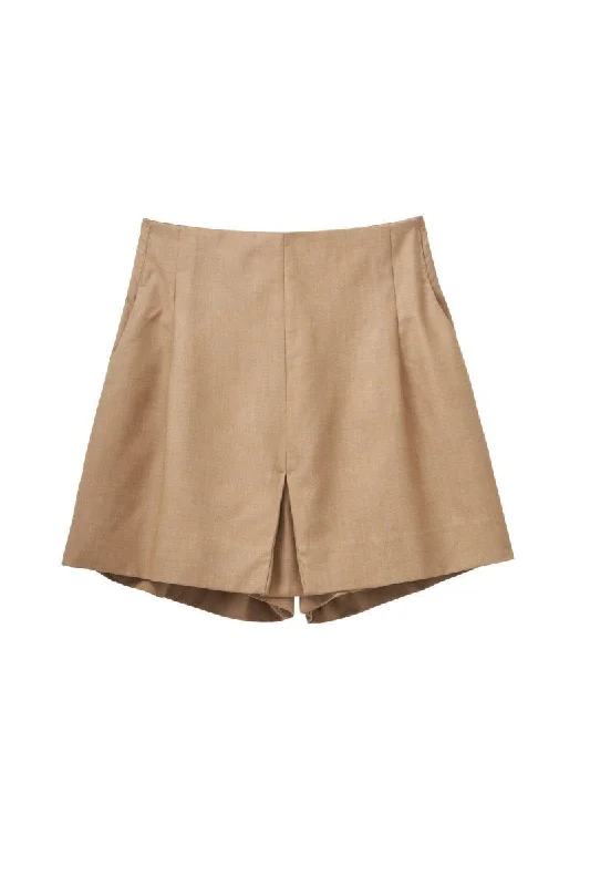 High Waist front Skirt/Beige athletic skirt fit