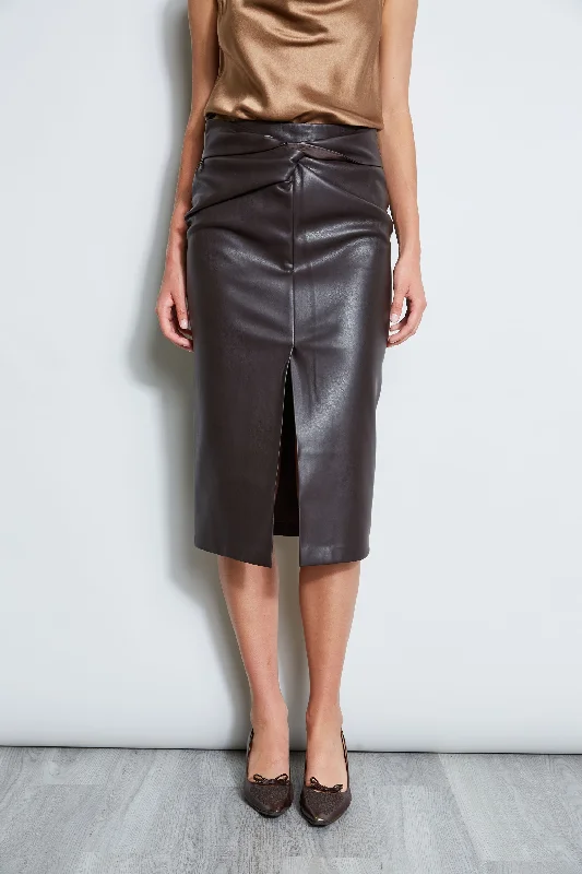 Twist Vegan Leather Skirt low waist skirt