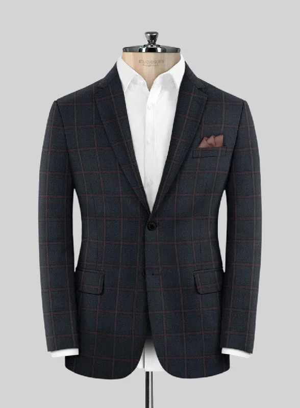 Scabal Midnight Blue Wool Jacket Welt Pockets Slit Pockets Flap Pockets