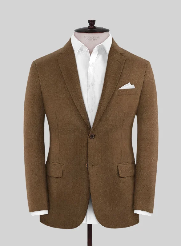 Scabal Sepia Brown Wool Jacket Fleece Jacket Down Jacket Parka