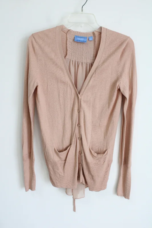 Simply Vera Wang Pink Cardigan | S Cotton Fabric Linen Fabric Terry Fabric