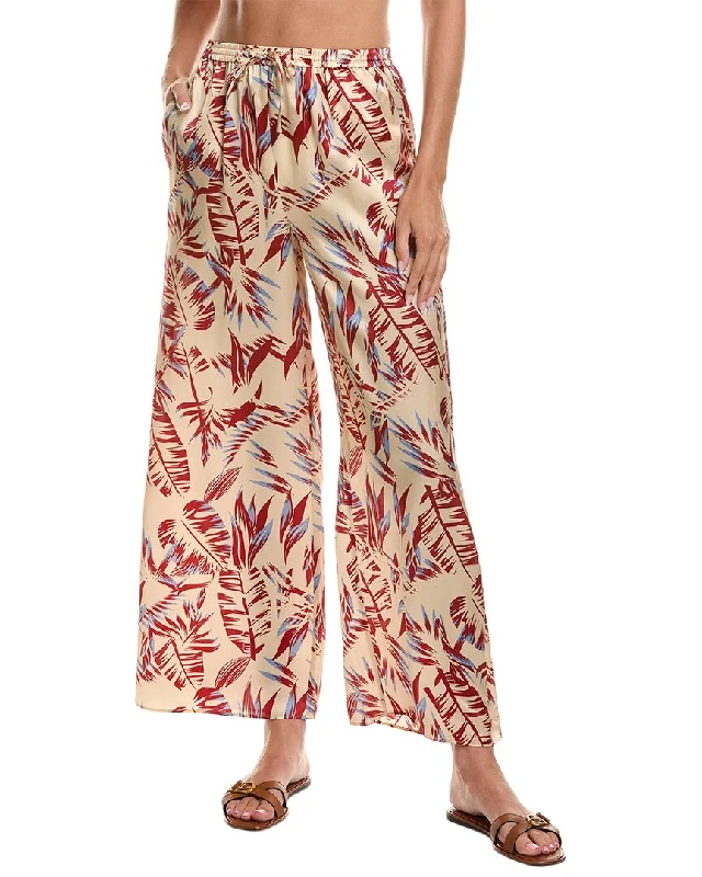 Onia Silk Wide Leg Pant Trendy Wide-Legged Trousers