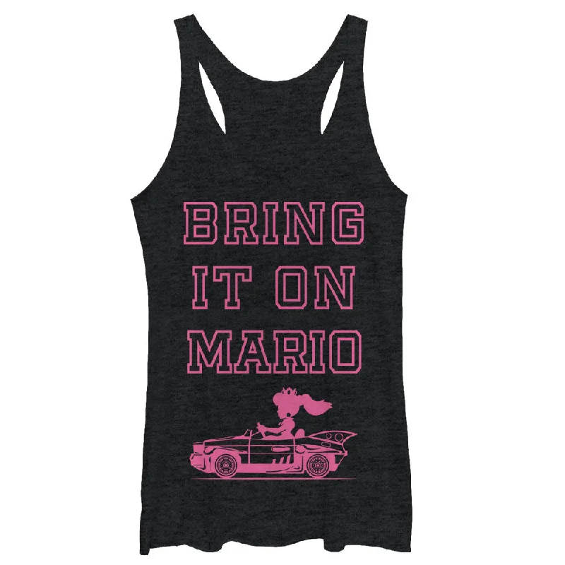 Women's Nintendo Princess Peach Bring it On Racerback Tank Top strappy tank top