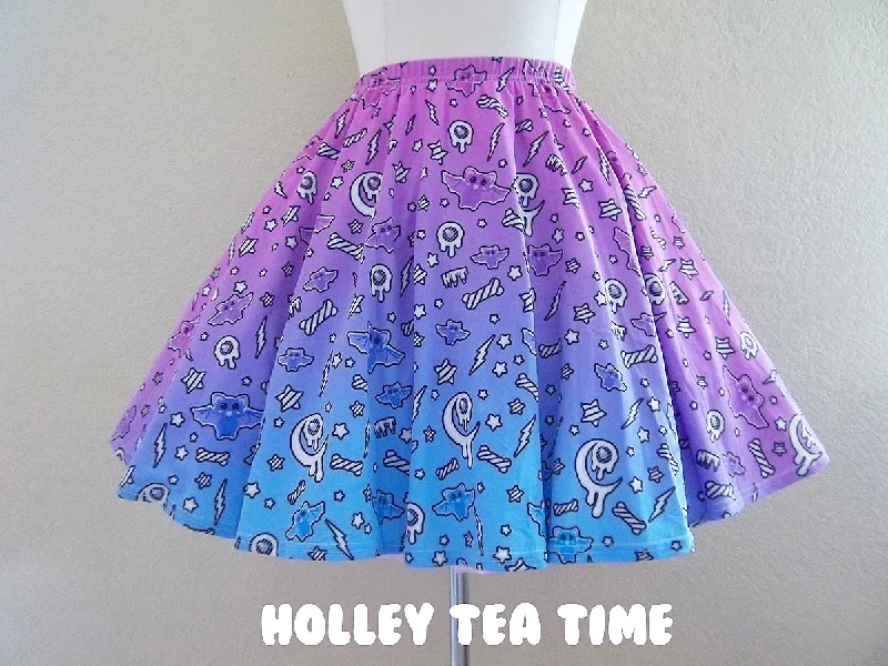 Milky bat dark night skater skirt [made to order] corduroy skirt durable