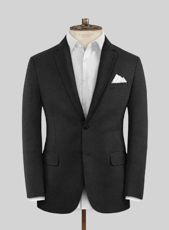 Scabal Londoner Black Wool Jacket Satin Jacket Silk Jacket Chiffon Jacket