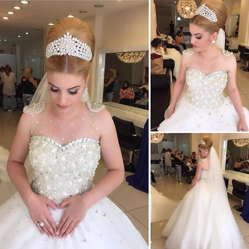 Popular Cheap Luxury Rhinestone Illusion Beaded Tulle Wedding Party Dresses, WD0010 Tunics Party sparkling Popular Cheap Luxury Rhinestone Illusion Beaded Tulle Wedding Party Dresses, WD0010 Tunics Party sparkling