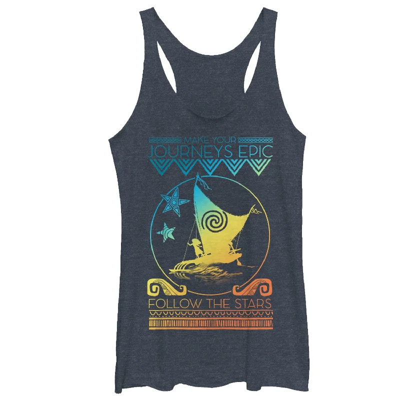 Women's Moana Maui Rainbow Racerback Tank Top gold tank top