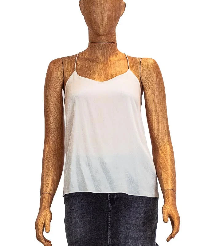 Cream Silk Tank cropped tank top