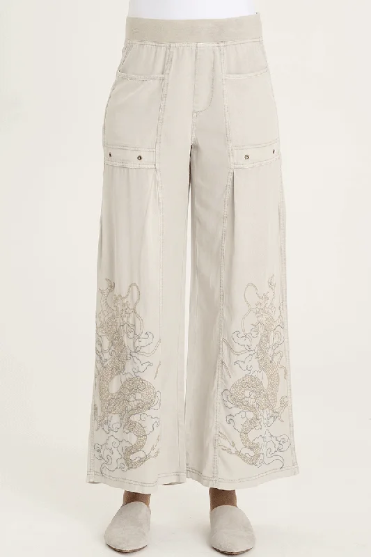 XCVI Pheodora Embroidered Pant Soft Cotton Pants