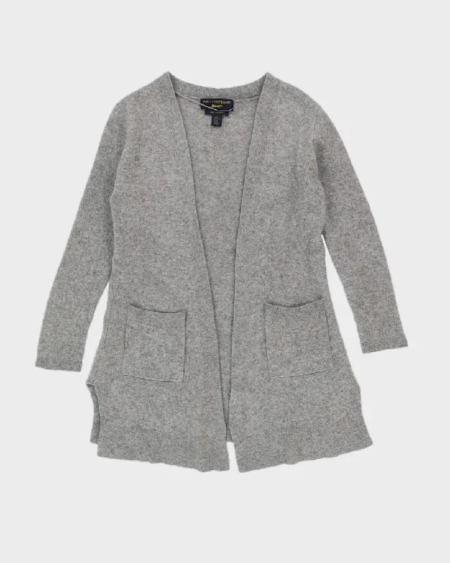 Grey Cashmere Cardigan - S Cable Knit Ribbed Knit Lace Knit