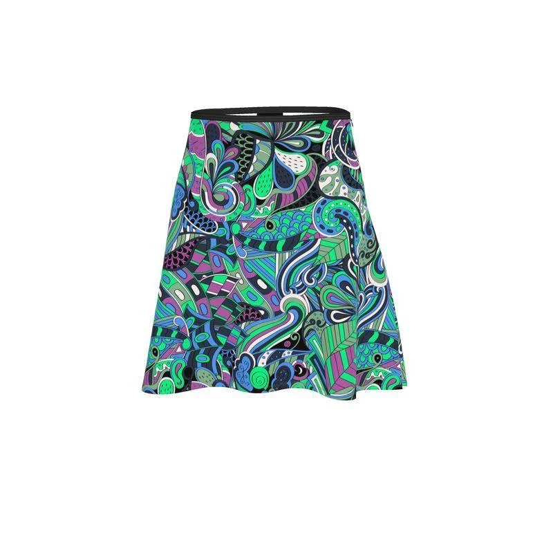 Nela Knee Length Skater Skirt velvet skirt sumptuous
