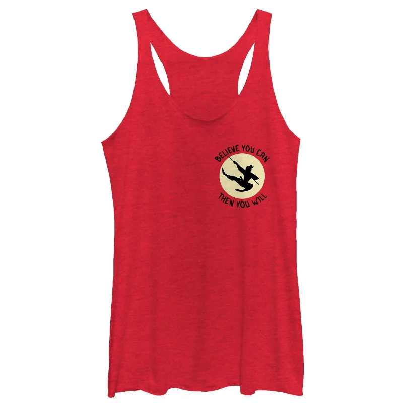 Women's Mulan Believe Badge Racerback Tank Top adorable tank top