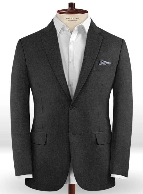 Scabal Worsted Charcoal Wool Jacket Fleece Fabric Down Fabric Feather Fabric
