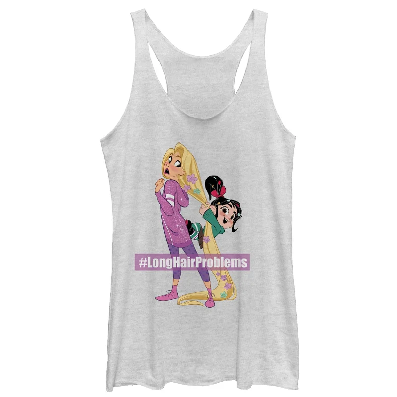 Women's Ralph Breaks the Internet Rapunzel Hair Racerback Tank Top athletic tank top