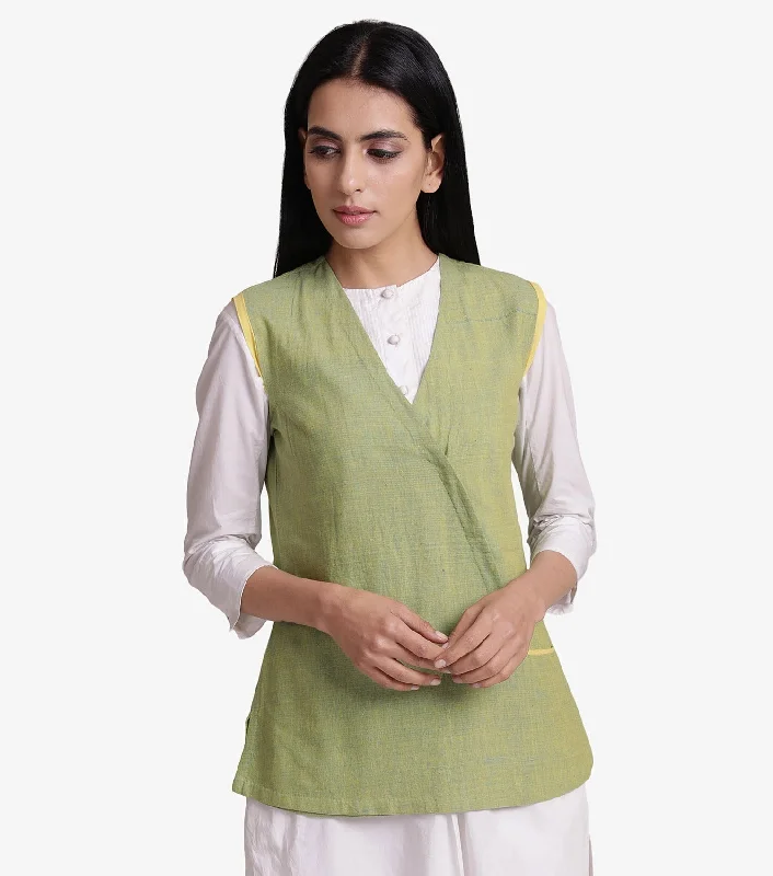 Lime green khadi jacket Knit Fabric Woven Fabric Fleece Fabric