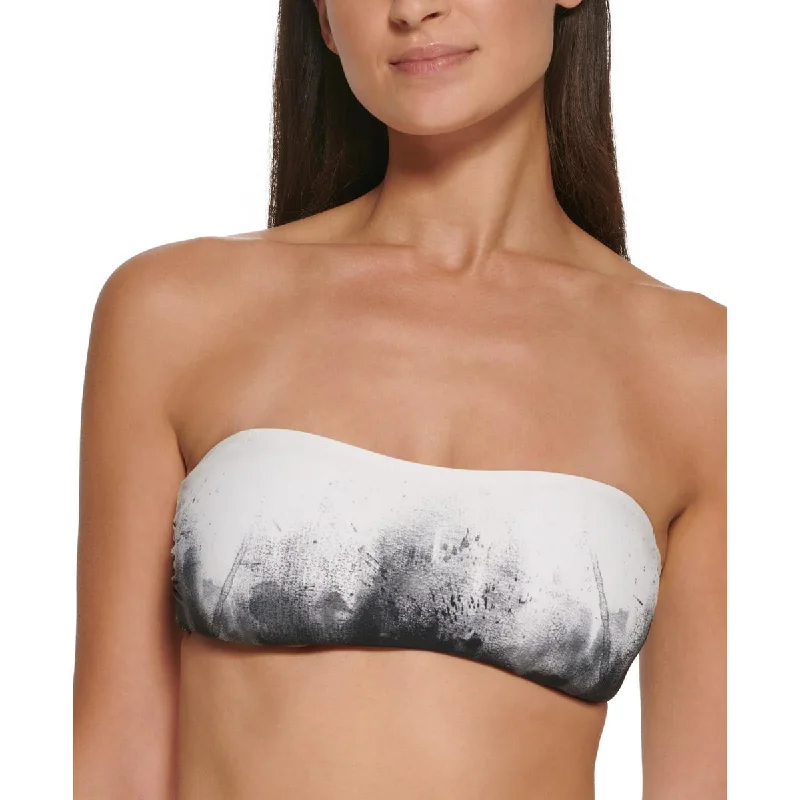 Calvin Klein Womens Printed Lined Bikini Swim top Monokini Swimsuit Design