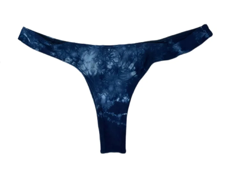 Frankies Women's Tie Die Blue Sunny Thong Swim Bottom Size L NWT Classic Monokini Design Frankies Women's Tie Die Blue Sunny Thong Swim Bottom Size L NWT Classic Monokini Design