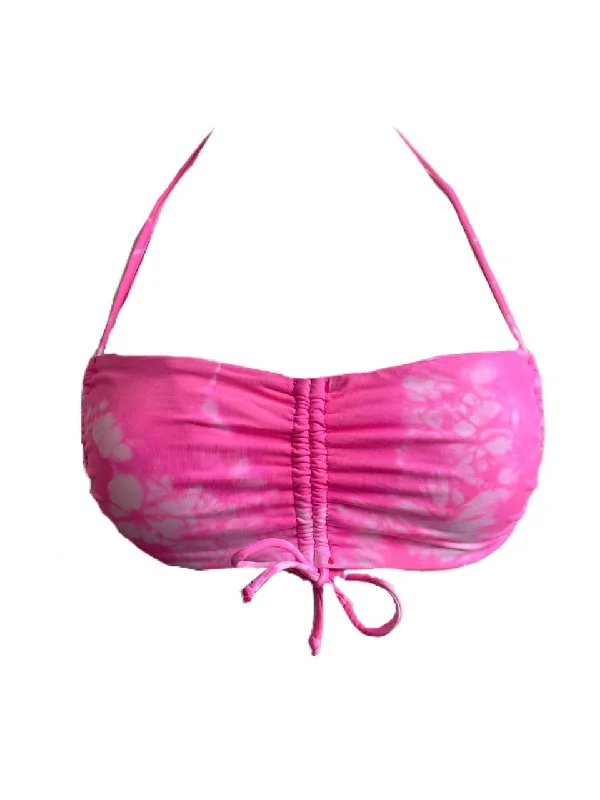 Frankies Women's Tie Die Pink Reed Swim Top Size S NWT High-Waisted Swim Bottoms