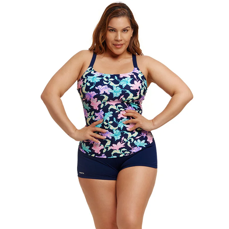Funkita - Fast Flow - Ladies Scoop Neck Tankini Top Swim Dress with Belt