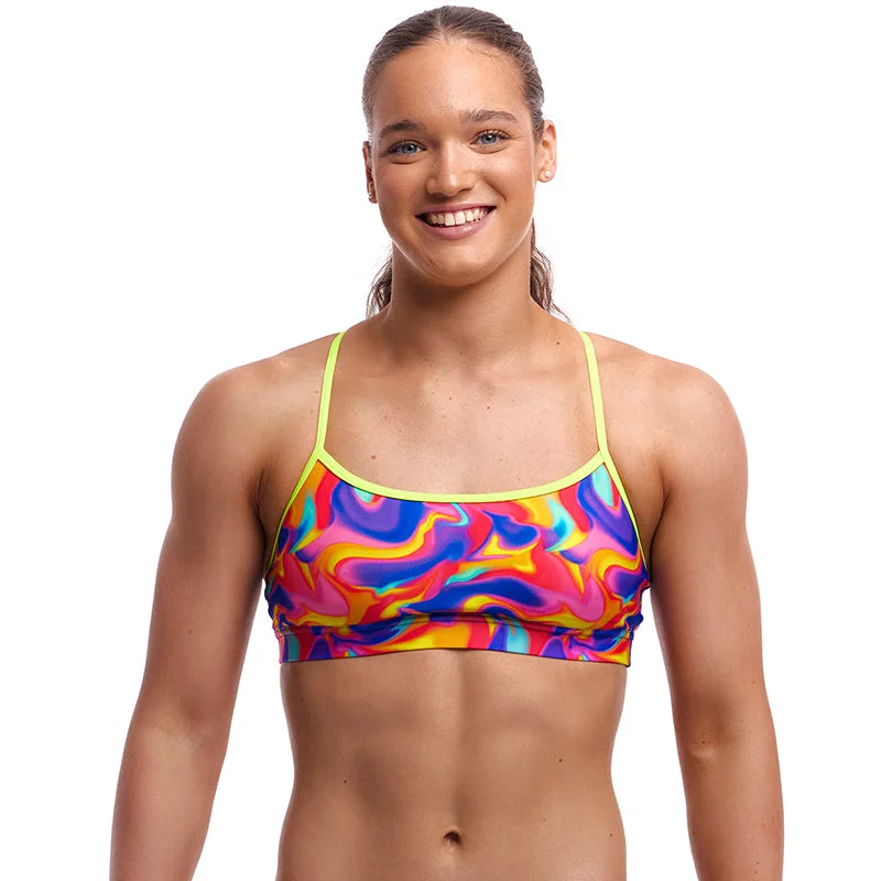 Funkita - Summer Swirl - Ladies Eco Swim Crop Top Tropical Print One-Piece
