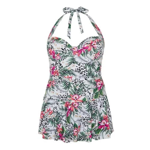 Gorgeous Womens/Ladies Jungle Skirted One Piece Swimsuit Vibrant Bikini Bottoms