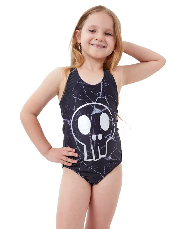 Gottex Kids Silver Skull Sporty One Piece Swimsuit Sporty Swimwear Bottoms