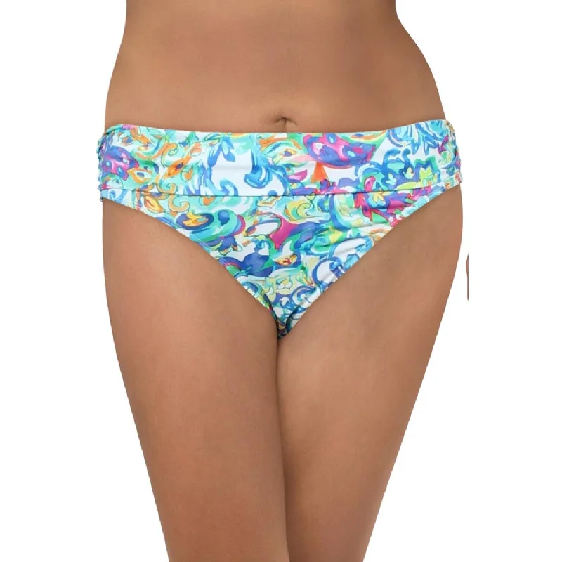 Lauren Ralph Lauren Womens Printed Nylon Swim Bottom Separates Floral Bikini Top