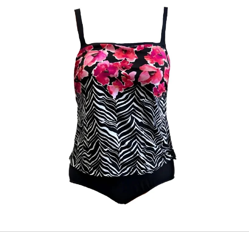 MAXINE OF HOLLYWOOD Women's Black Bandeau One Piece Swimsuit #MM7FF18 14 NWT Solid Color Swimsuit
