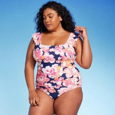 New - Kona Sol Women's Ruffle Sleeve One Piece Swimsuit Full Coverage Swimwear Vibrant Bikini Bottoms New - Kona Sol Women's Ruffle Sleeve One Piece Swimsuit Full Coverage Swimwear Vibrant Bikini Bottoms