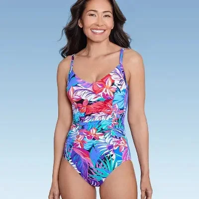 Aqua Green Women's V-Neck One Piece Swimsuit Tummy Control UPF 50+ Swimwear Shiny One-Piece Swimsuit Aqua Green Women's V-Neck One Piece Swimsuit Tummy Control UPF 50+ Swimwear Shiny One-Piece Swimsuit