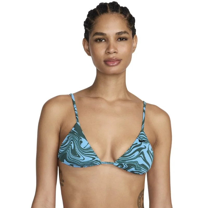 Nike - Swim Swirl Women's String Bikini Top (Aquarius Blue) Classic Sporty Swimsuit